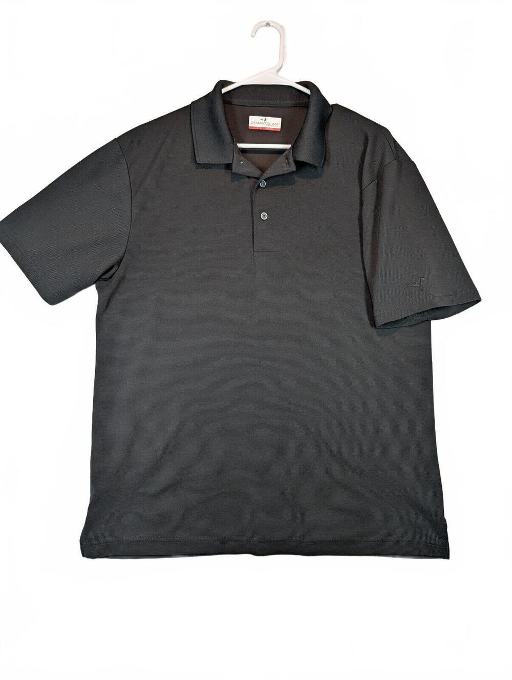 Grand Slam Performance Textured Golf Polo Shirt Short Sleeve Athletic Mens Large
